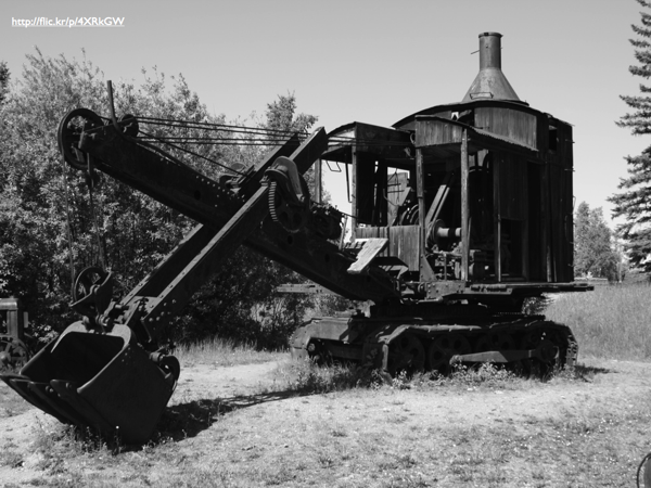 An old steam shovel